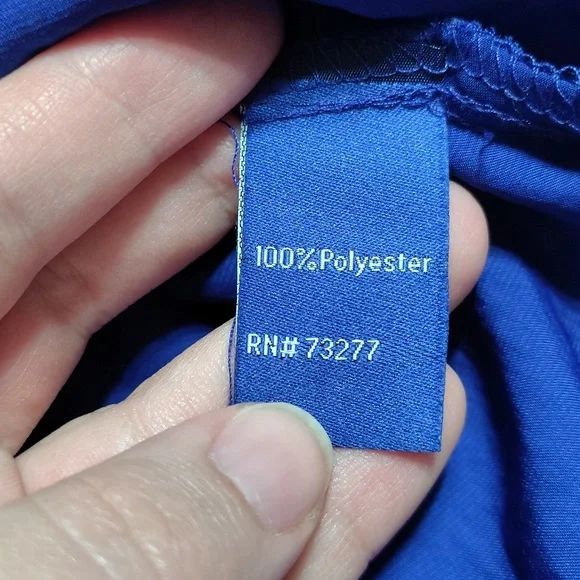 Apt. 9 Cobalt Blue Silky Flowy Blouse with Gold Hardware Size XL - Picture 3 of 9